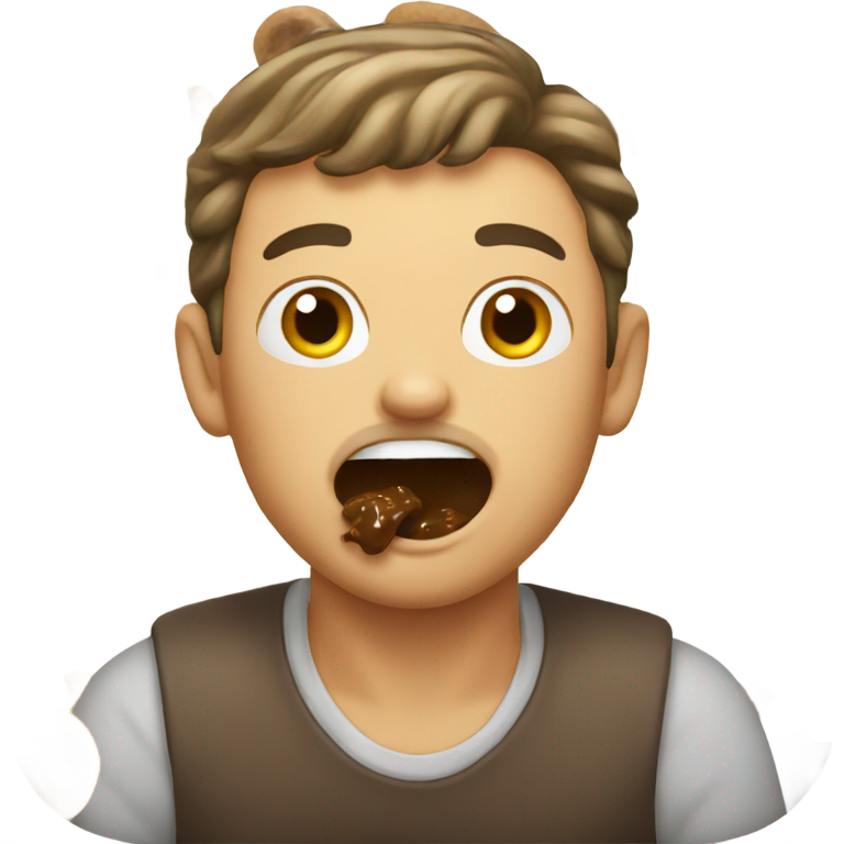 genmoji: A man eating poop