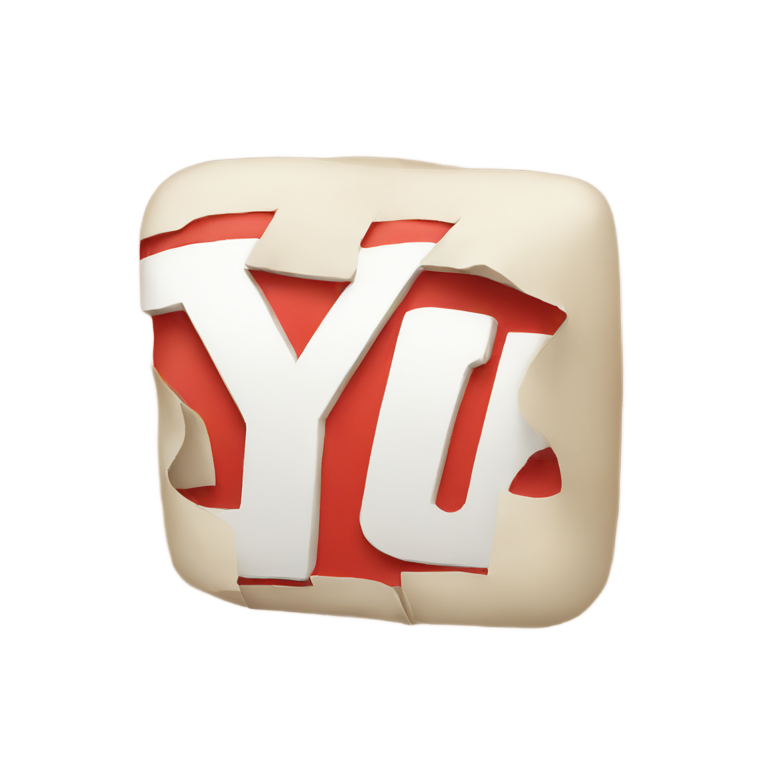 genmoji: Letter y made out of the YouTube logo