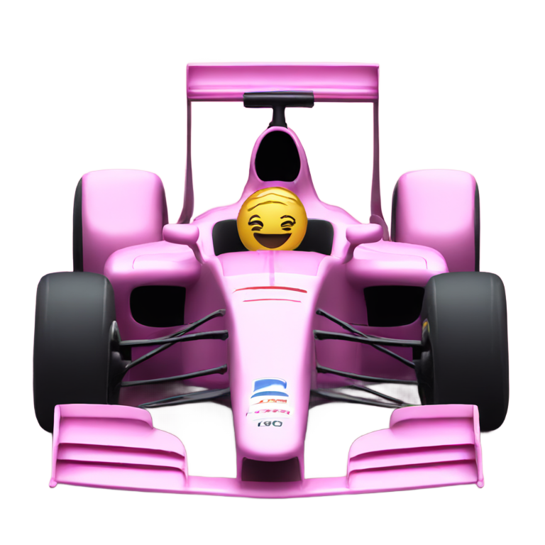 絵文字：かわいいピンクのF1カー