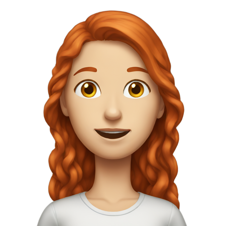 genmoji : Une rousse qui acquiesce
