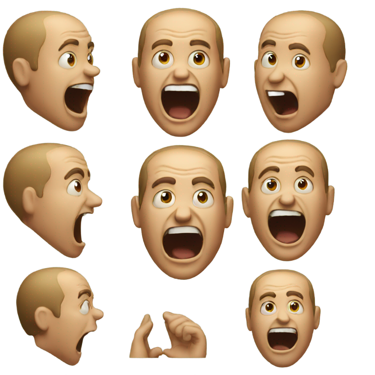 絵文字：Crazy man shouting