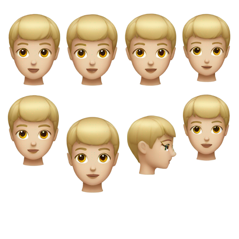 genmoji：金发男孩，锅盖头，直边发型