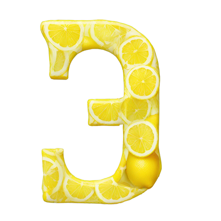 genmoji：Letter l made out of lemon paint