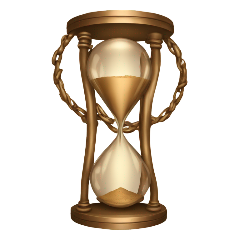genmoji: bronze circle with an hourglass in it
