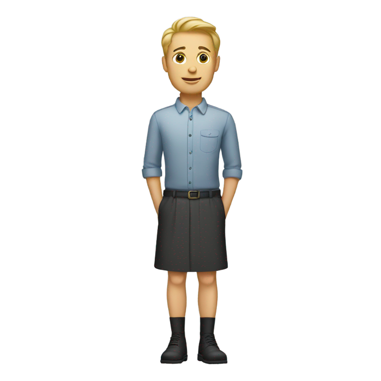 genmoji : Homme blanc portant une jupe