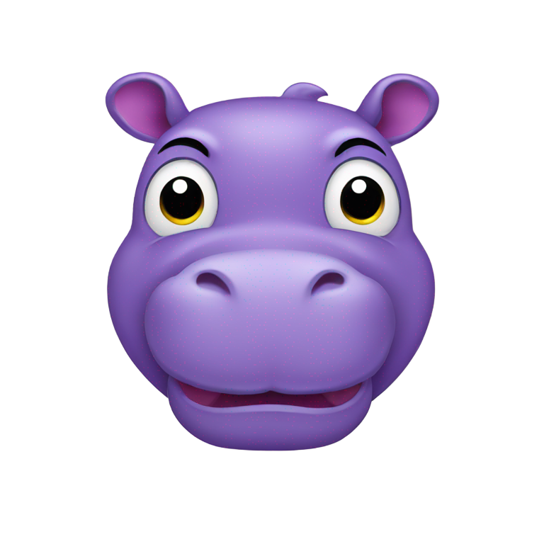 genmoji: Happy Purple Hippo Head