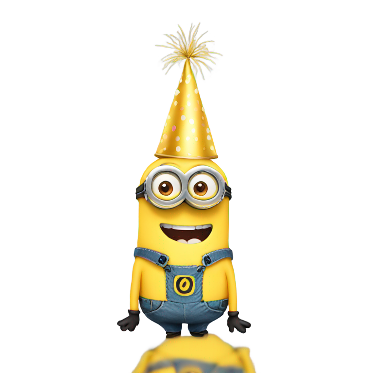 genmoji: Minion with birthday hat