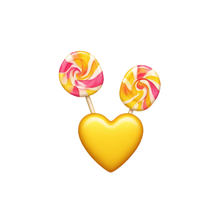 絵文字：AN YELLOW HEART-SHAPED CANDY