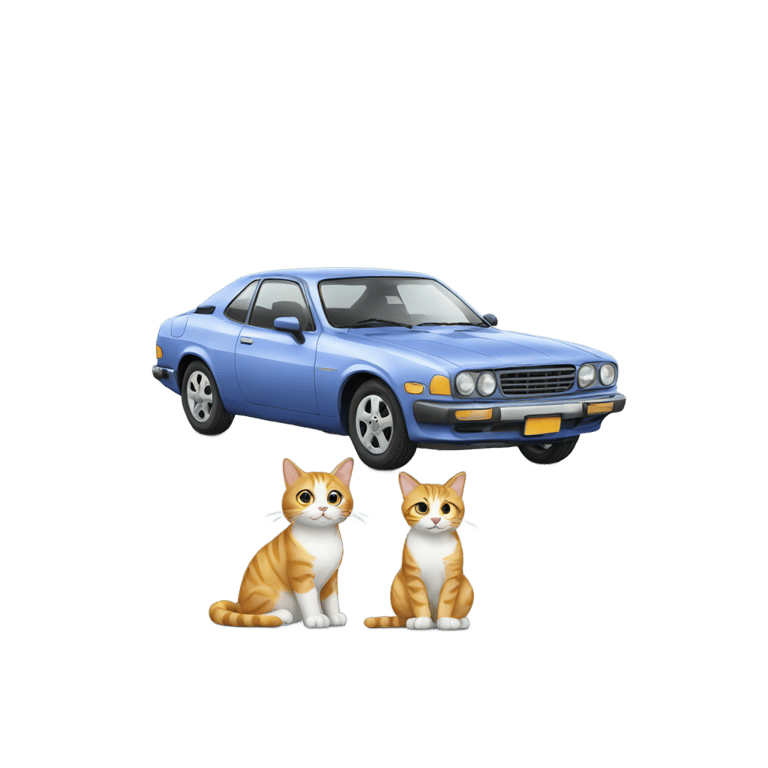 絵文字：a car with cat