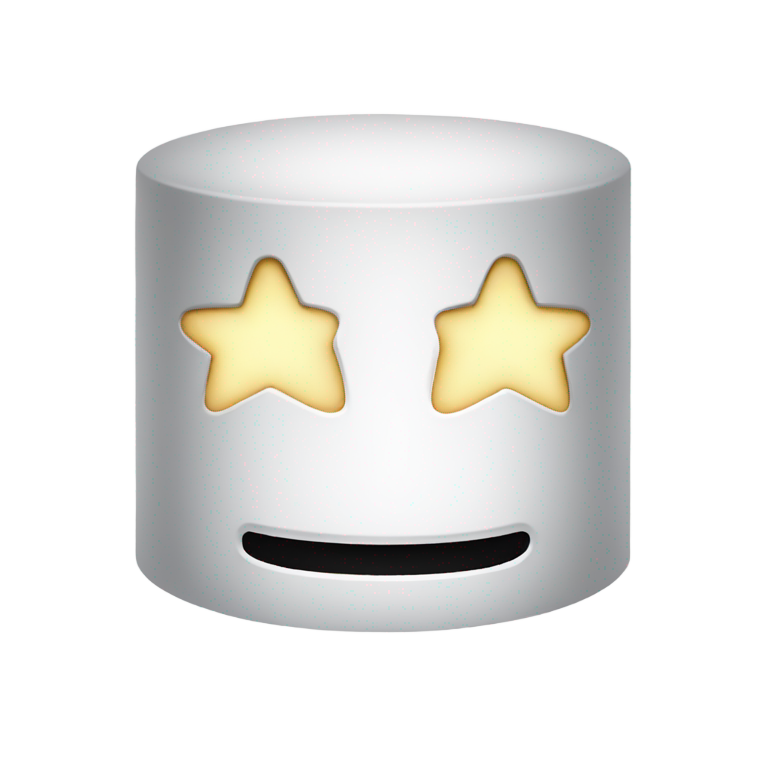 絵文字：Marshmello with star eyes