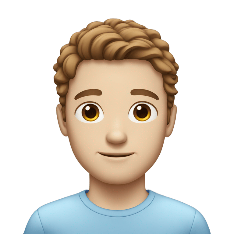 genmoji: White man with brown hair and blue eyes