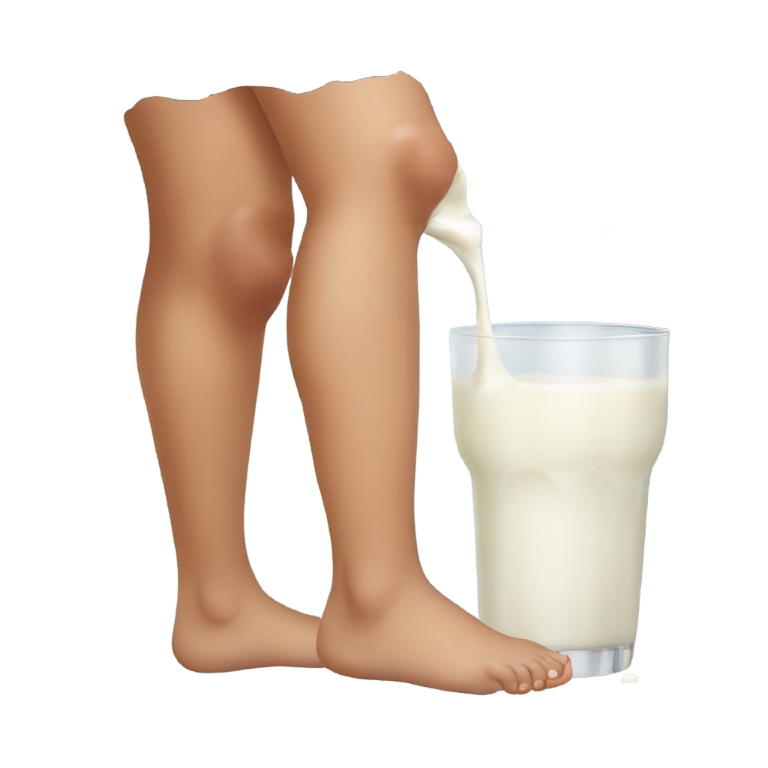 genmoji : Lèche du lait épais sur les pieds
