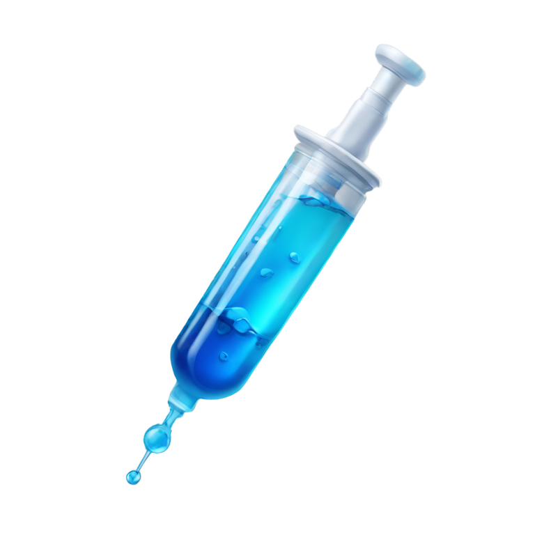 genmoji : syringe with blue liquid