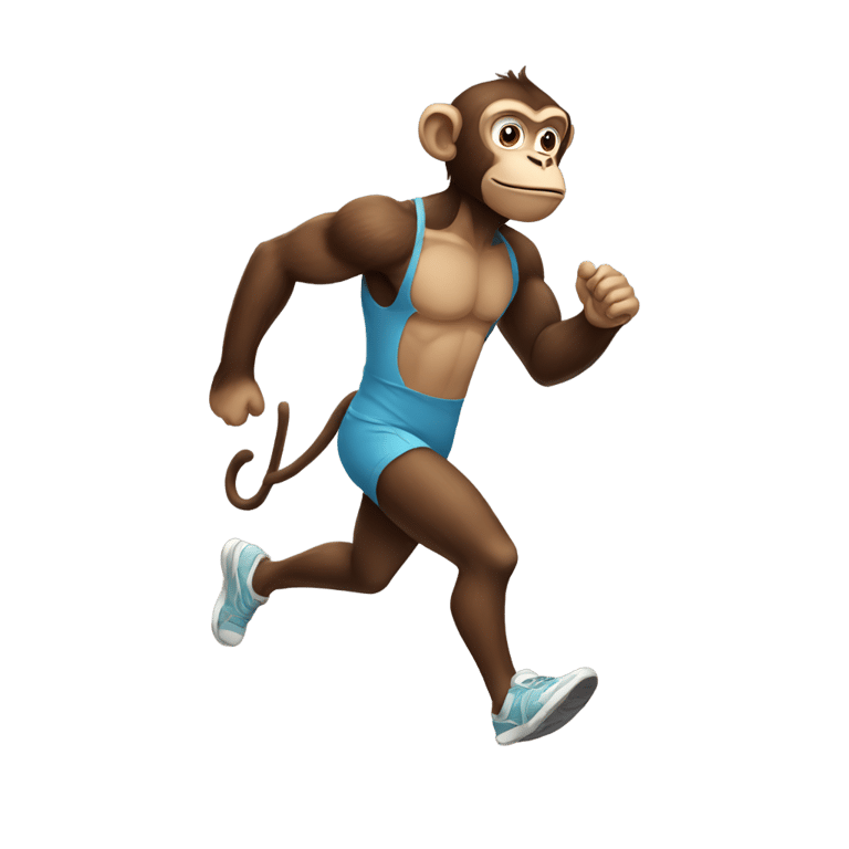 絵文字：A monkey running in gym clothes