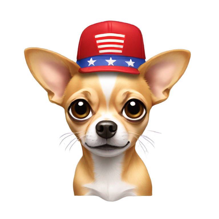 genmoji：戴着唐纳德·特朗普帽子的吉娃娃