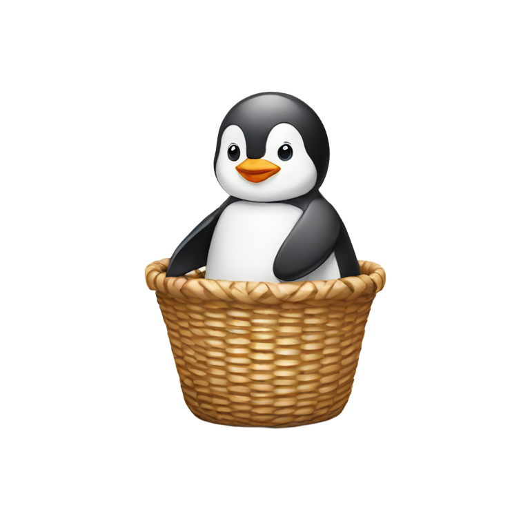 genmoji：企鹅宝宝和篮子