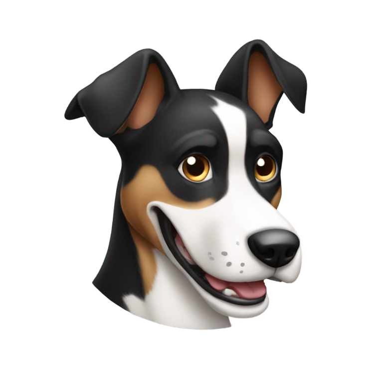 genmoji: Black and white the dog bites