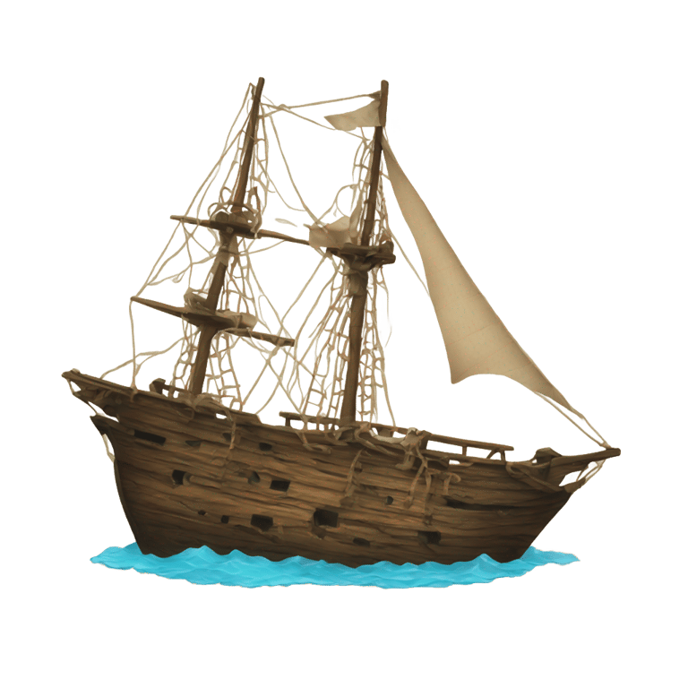genmoji：sail ship wreck