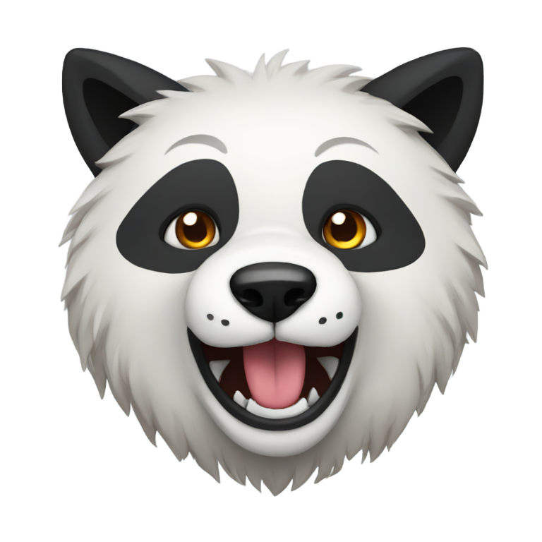 genmoji : Un loup avec un panda