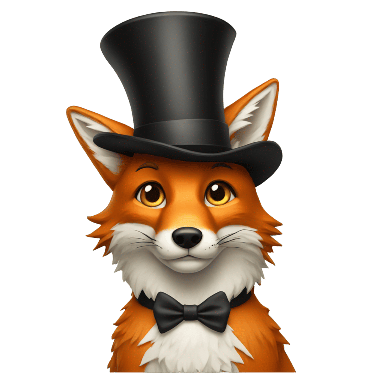 genmoji: Fox with a tall top hat