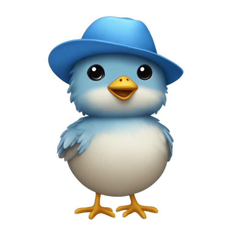 genmoji : Blue chick with hat