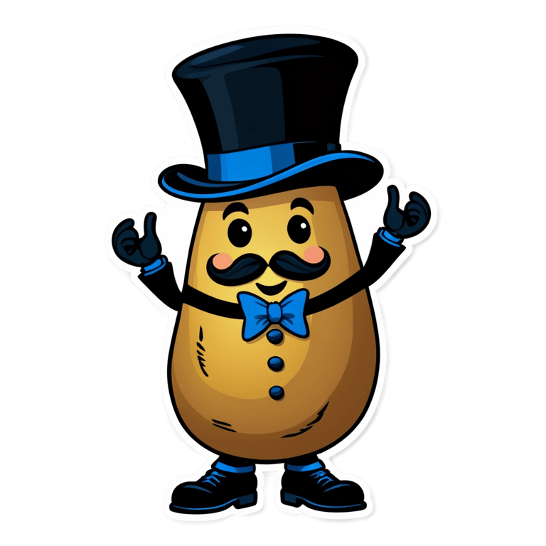 genmoji：一个戴着高礼帽跳舞的土豆