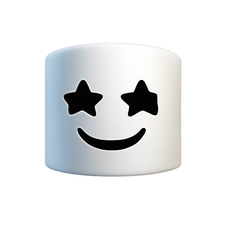 絵文字：Marshmello in the shape of a half heart half star