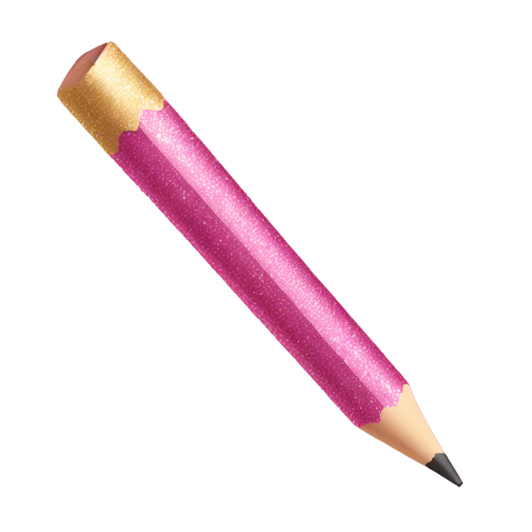 genmoji : Un crayon rose avec un peu de paillettes
