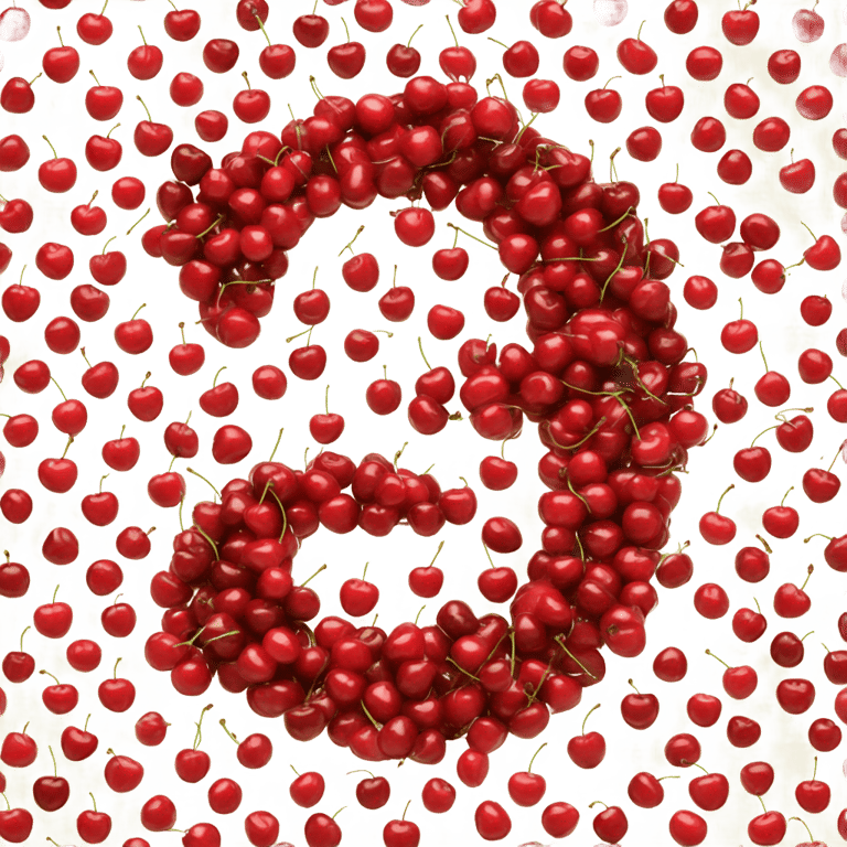 genmoji：Letter c made out of cherries