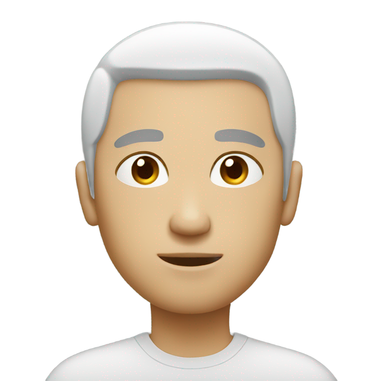 genmoji: white men short black hair meditation