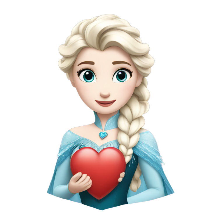 genmoji: Elsa with Red heart
