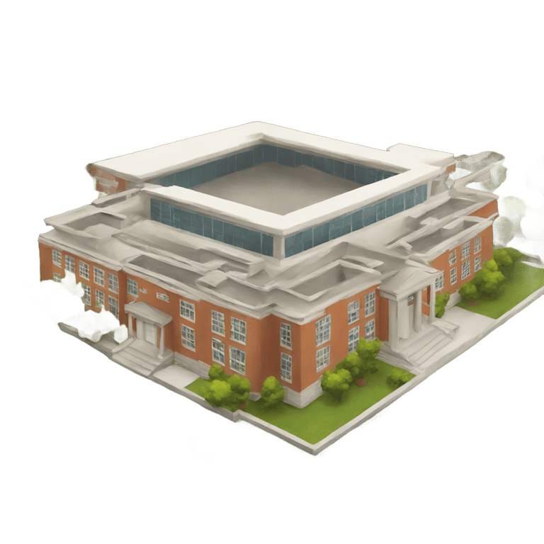 genmoji: a school with students on the roof of it