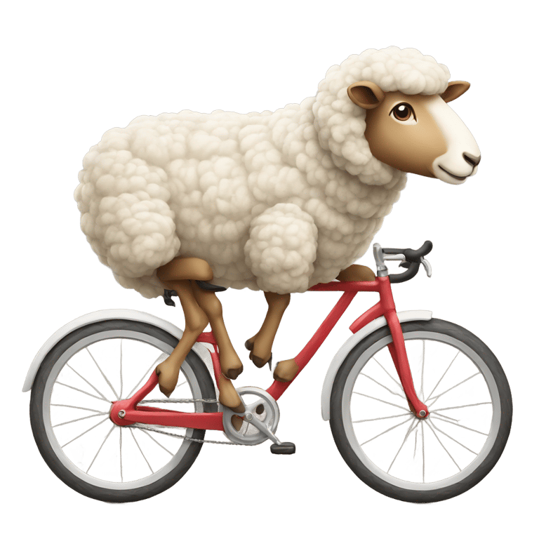 genmoji：羊骑自行车