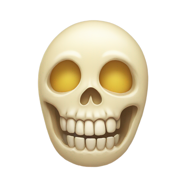 絵文字：マヨネーズで覆われた骸骨のスマイリー：💀