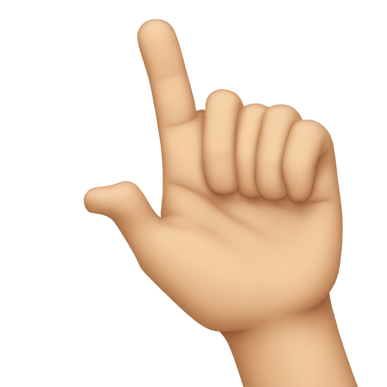 genmoji : Une main gauche avec l'index et le majeur tendus sur le côté tandis que les autres doigts forment un cercle.
