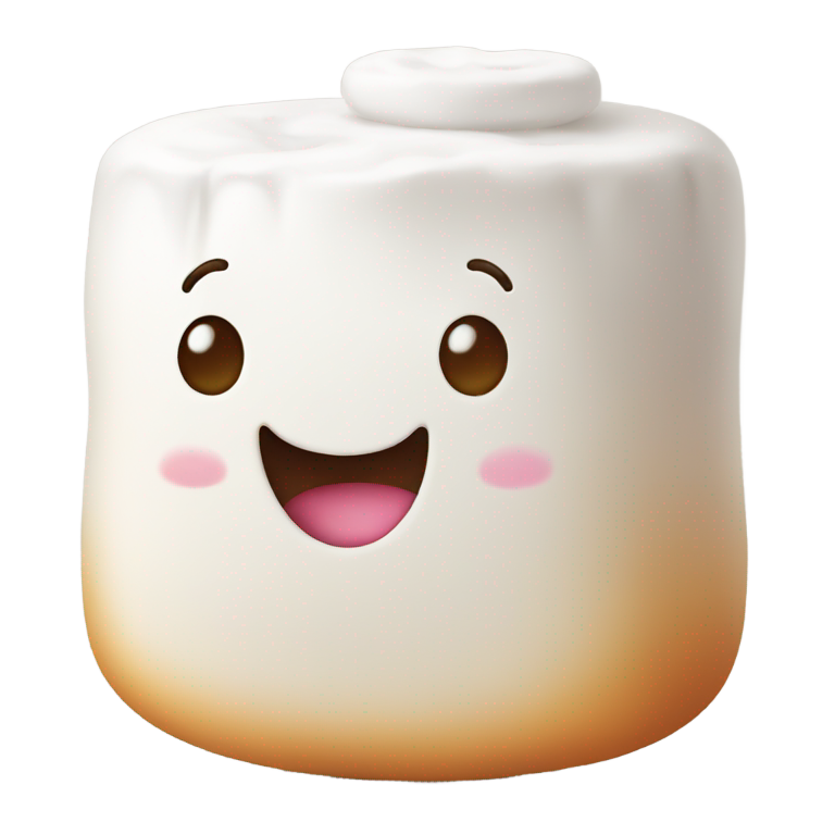 genmoji : Un marshmallow mignon avec un visage souriant