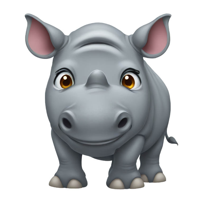 genmoji : Rhinocéros en pleurs