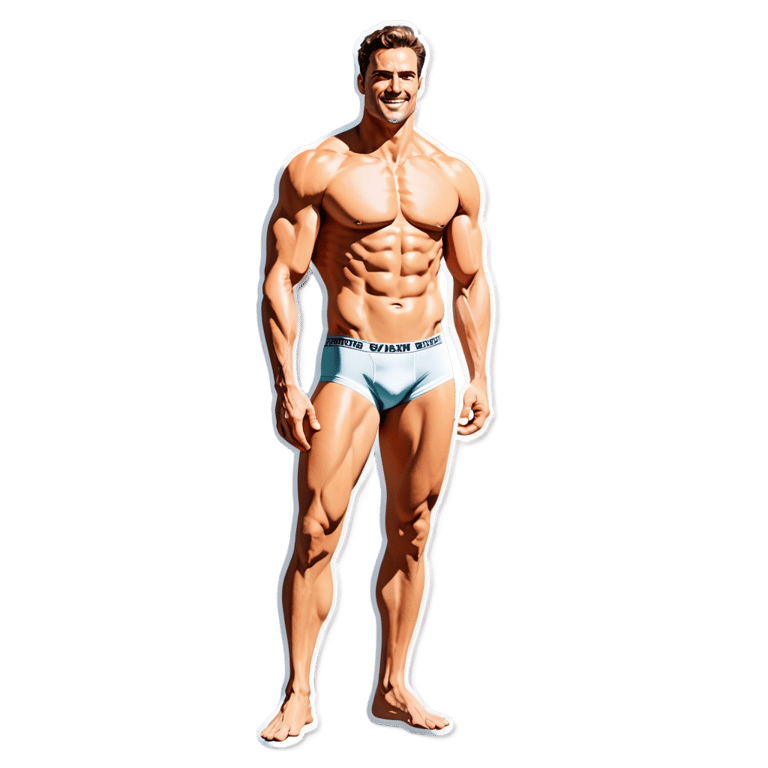 genmoji：穿紧身内裤的男人
