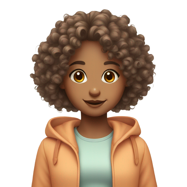 genmoji : Mignonne fille mi-lapin aux cheveux bouclés
