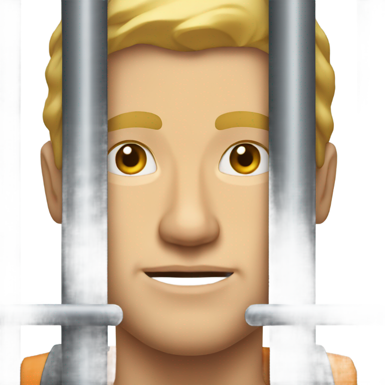 genmoji：白人男子在厚重的钢筋后面