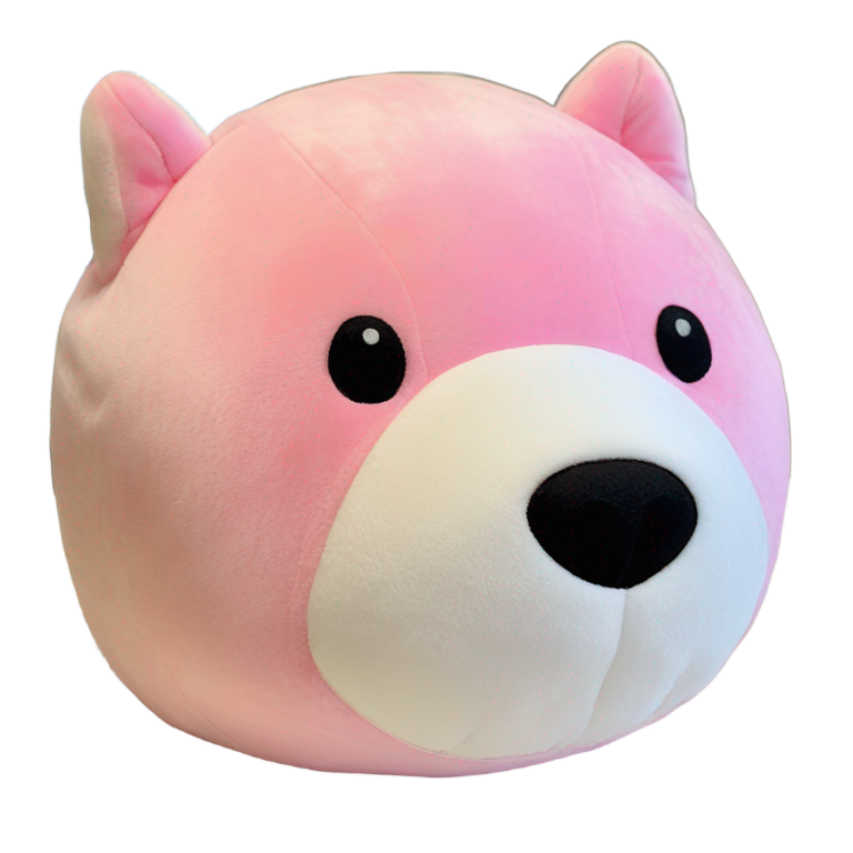 絵文字：ピンクの犬のスクイーズマロー、デティナ