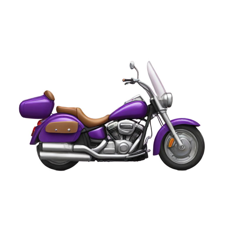 絵文字：ナスがバイクに乗って待っている