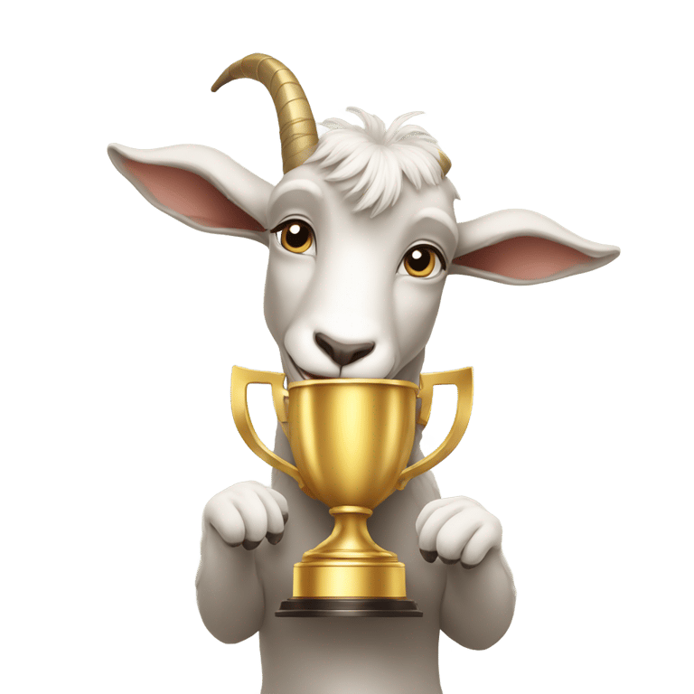 絵文字：Goat holding 5 trophies