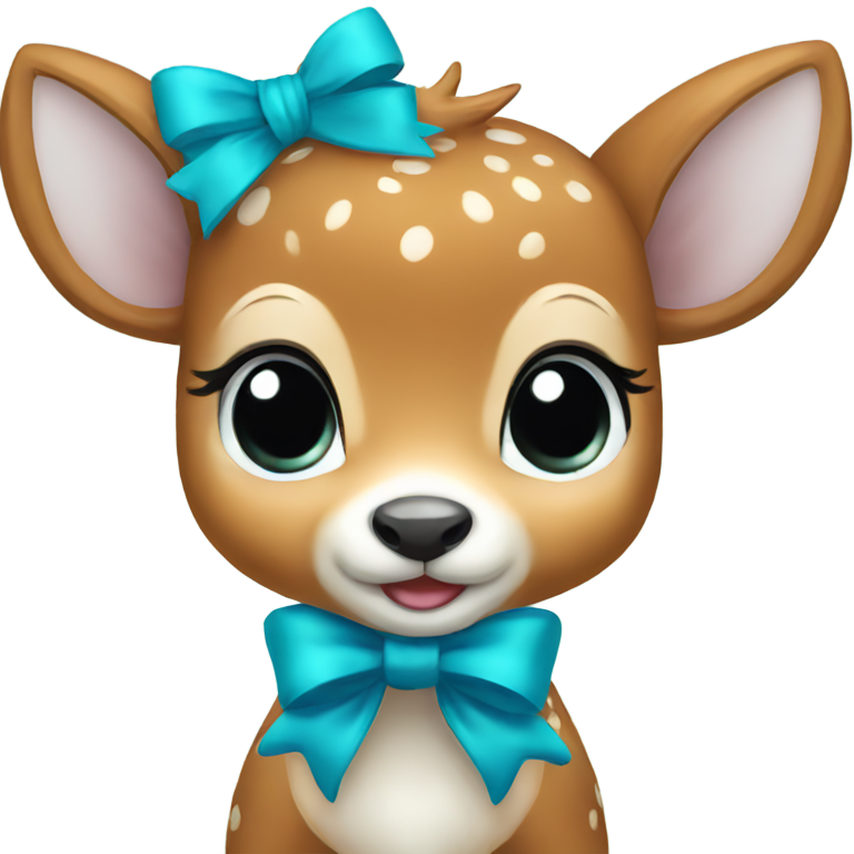 genmoji : Bicheau avec nœud bleu