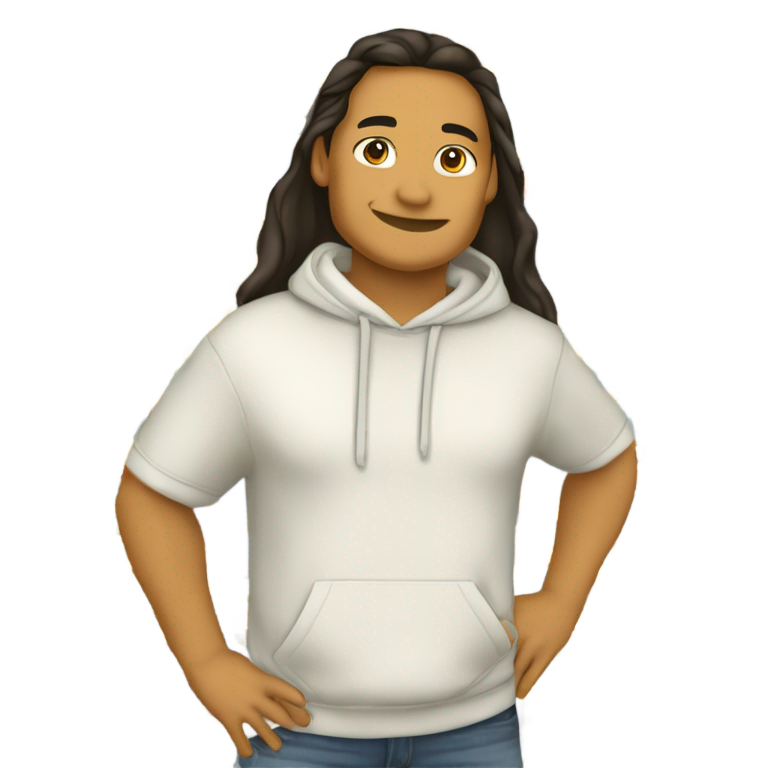 genmoji：人类，卡纳卡，亚洲人，浅肤色，男性，波浪短发，挥手姿势，戴眼镜，穿连帽衫