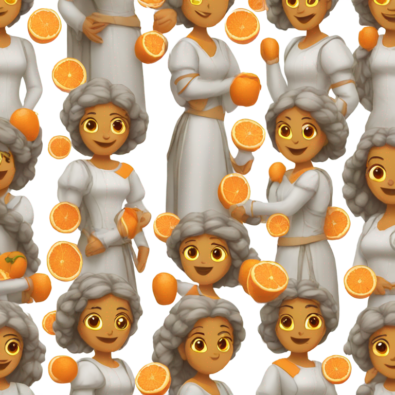 genmoji：中世纪女性进行橙色理论