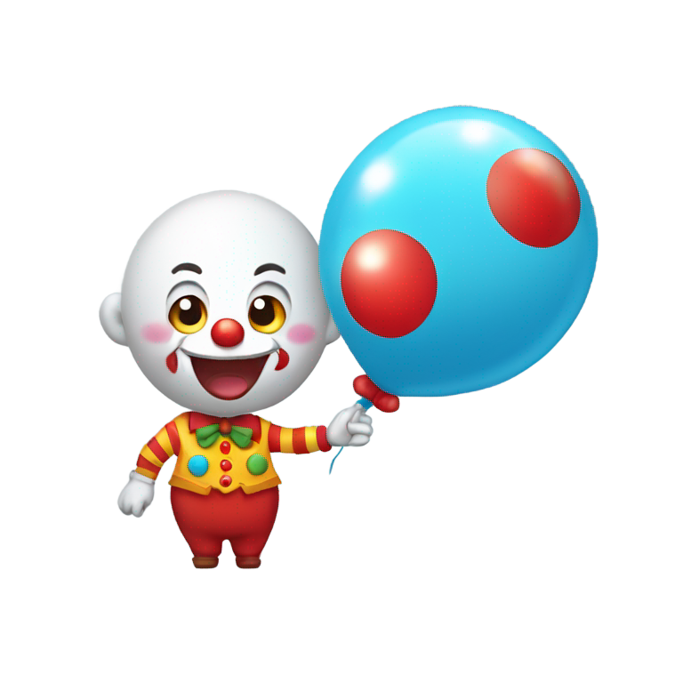 genmoji：一个骑着老鼠、手持气球的小丑。