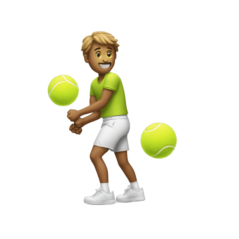 genmoji: A man pooping a tennis ball
