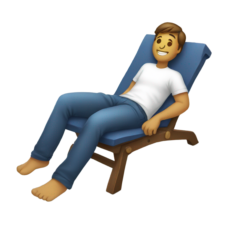 genmoji : un émoji allongé avec les pieds en l'air