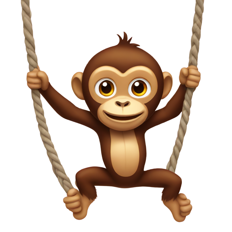 genmoji: swinging monkey